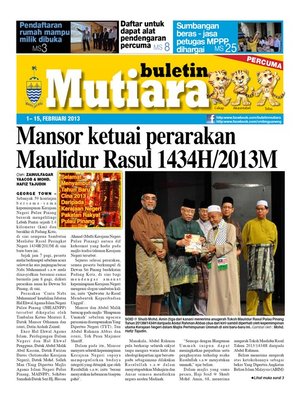 cover image of Buletin Mutiara 1-15 Feb 2013